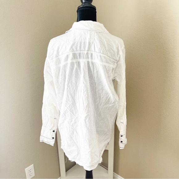 Free People Black Tie Tux Blouse | Small - Picture 6 of 14